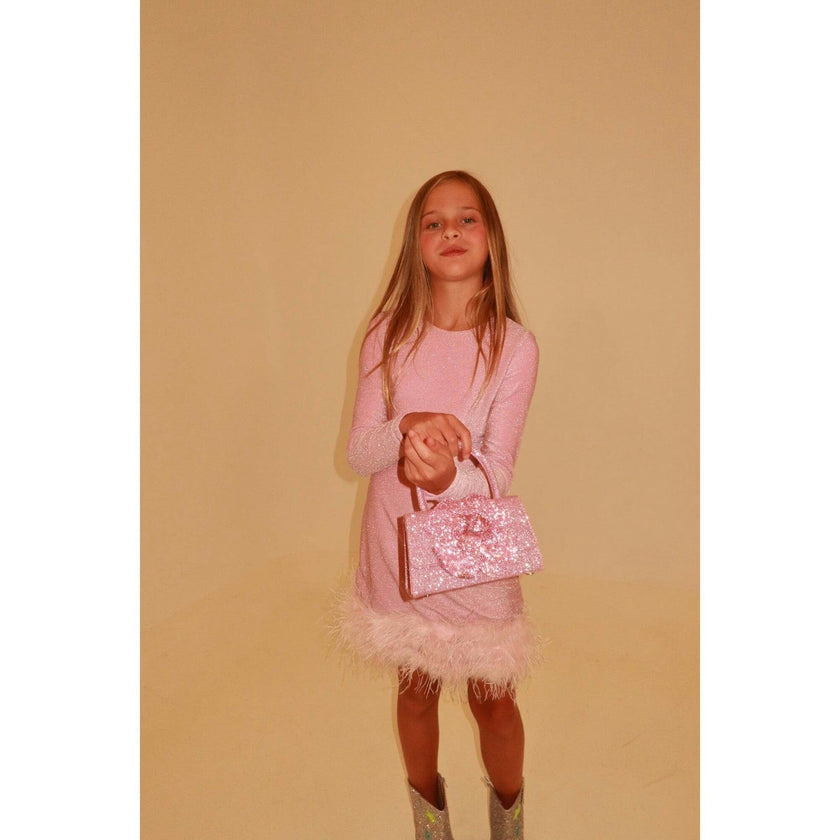 Pink Shimmer Feather Dress
