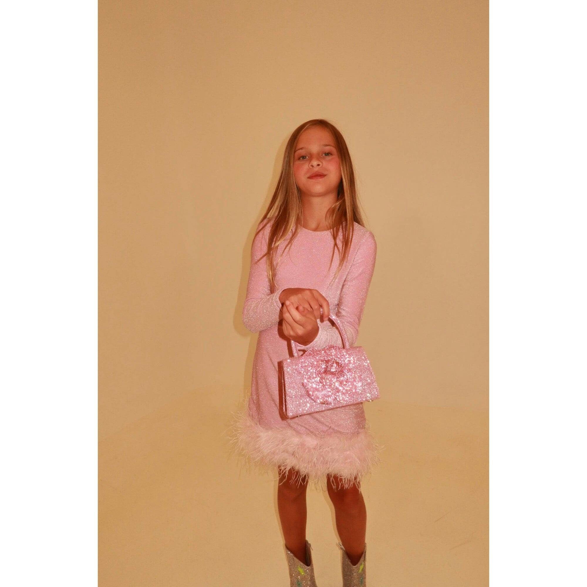 Pink Shimmer Feather Dress