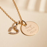 Personalized Crystal Necklace, 14k Gold Plated