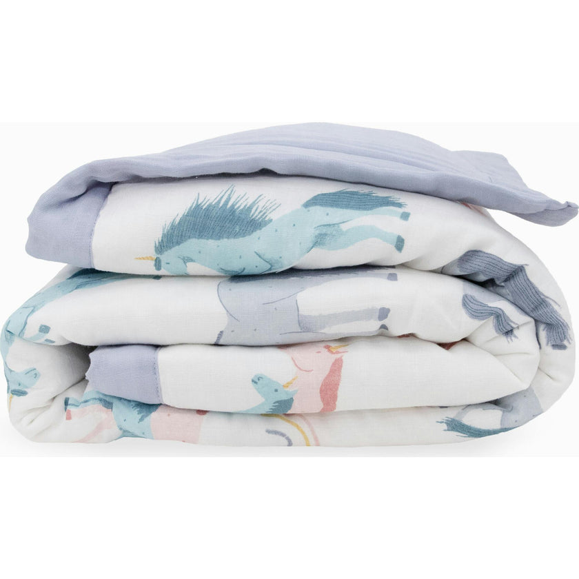 Cotton Muslin Toddler Comforter - Unicorns