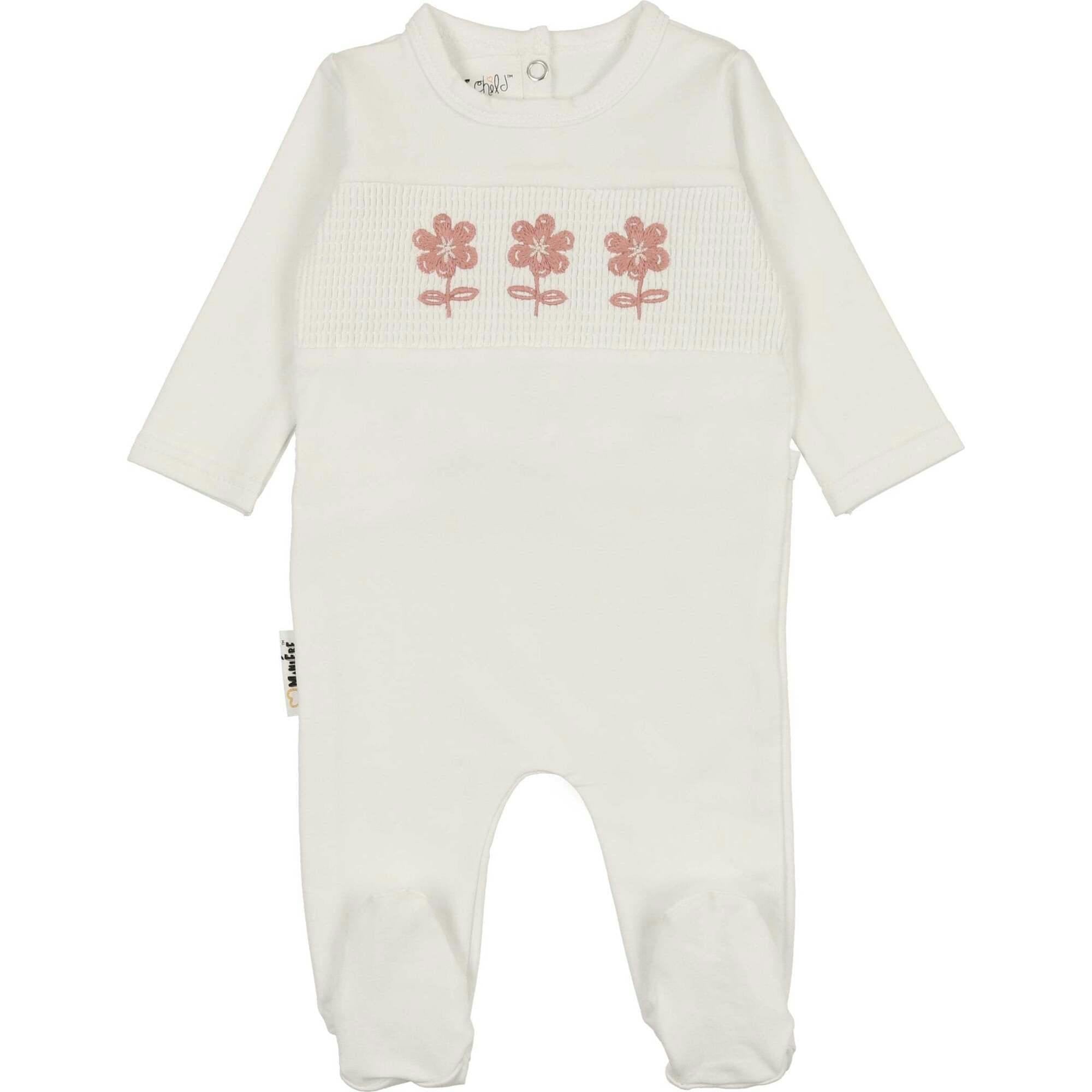 Smocked Floral Footie