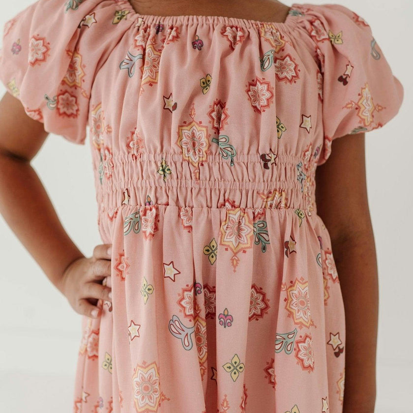 Peasant Bubble Sleeve Dress