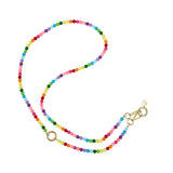 Packed Party Bead the Way Rainbow Beaded Phone Chain - 26-Inch Multicolor Beaded Chain with Gold Clips and Keyring Clasp for Phone Cases and Pouches