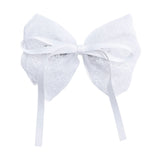 White Layered Tulle & Satin Ribbon Hair Clip