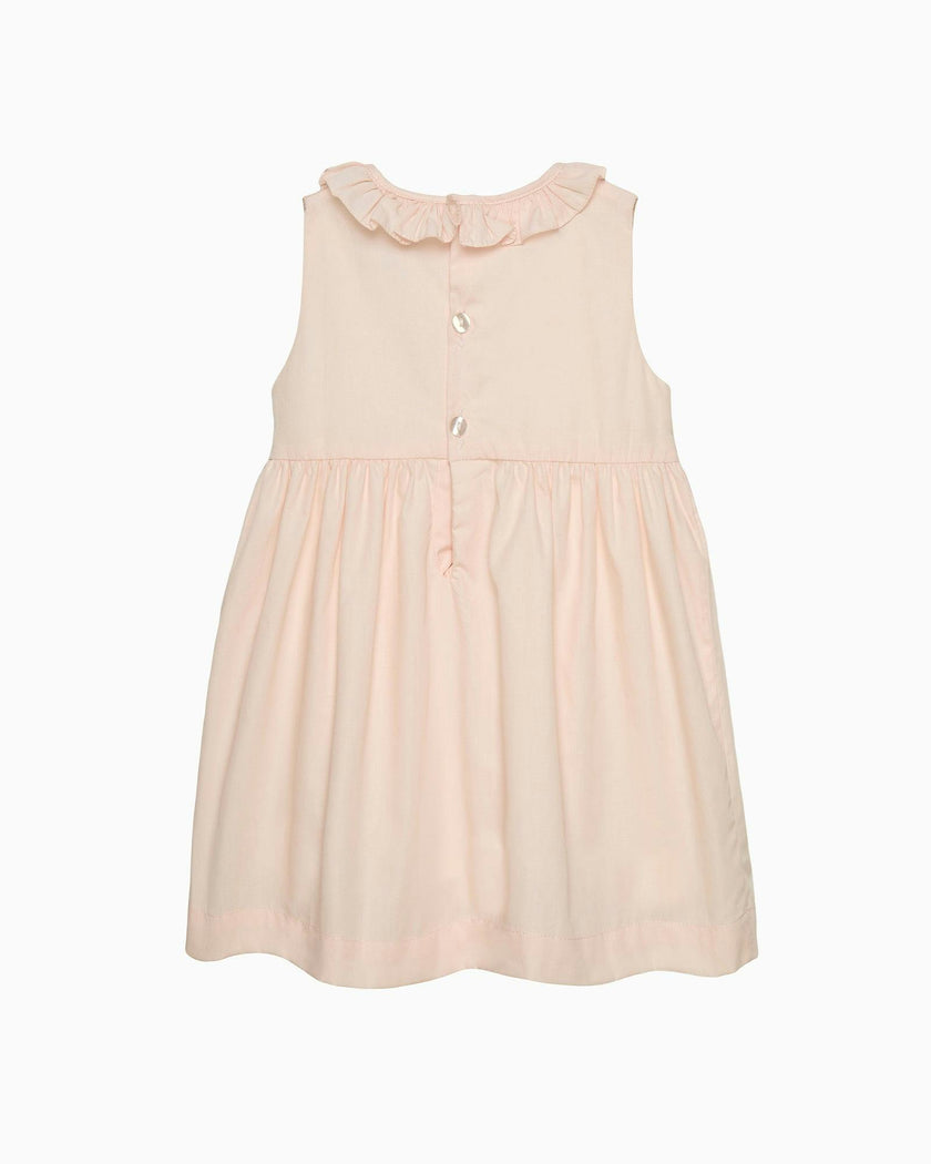 Baby Sleeveless Willow Rose Hand Smocked Dress