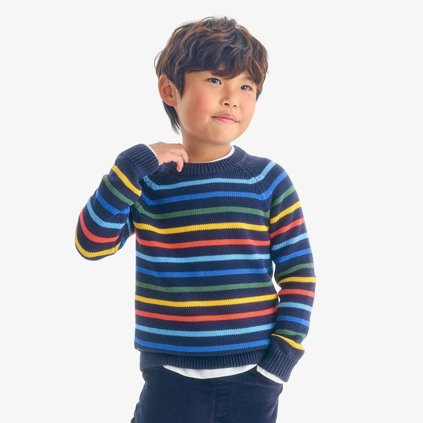 Kids sweater in multi-stripe