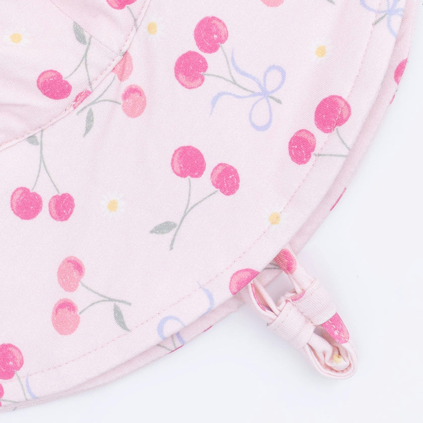 Sweet Bow Cherries - Ruffly Strap Bubble & Sun Hat