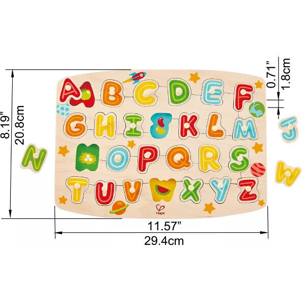 Hape: Peg Puzzle: ABC Picture - 27pc Wooden Puzzle