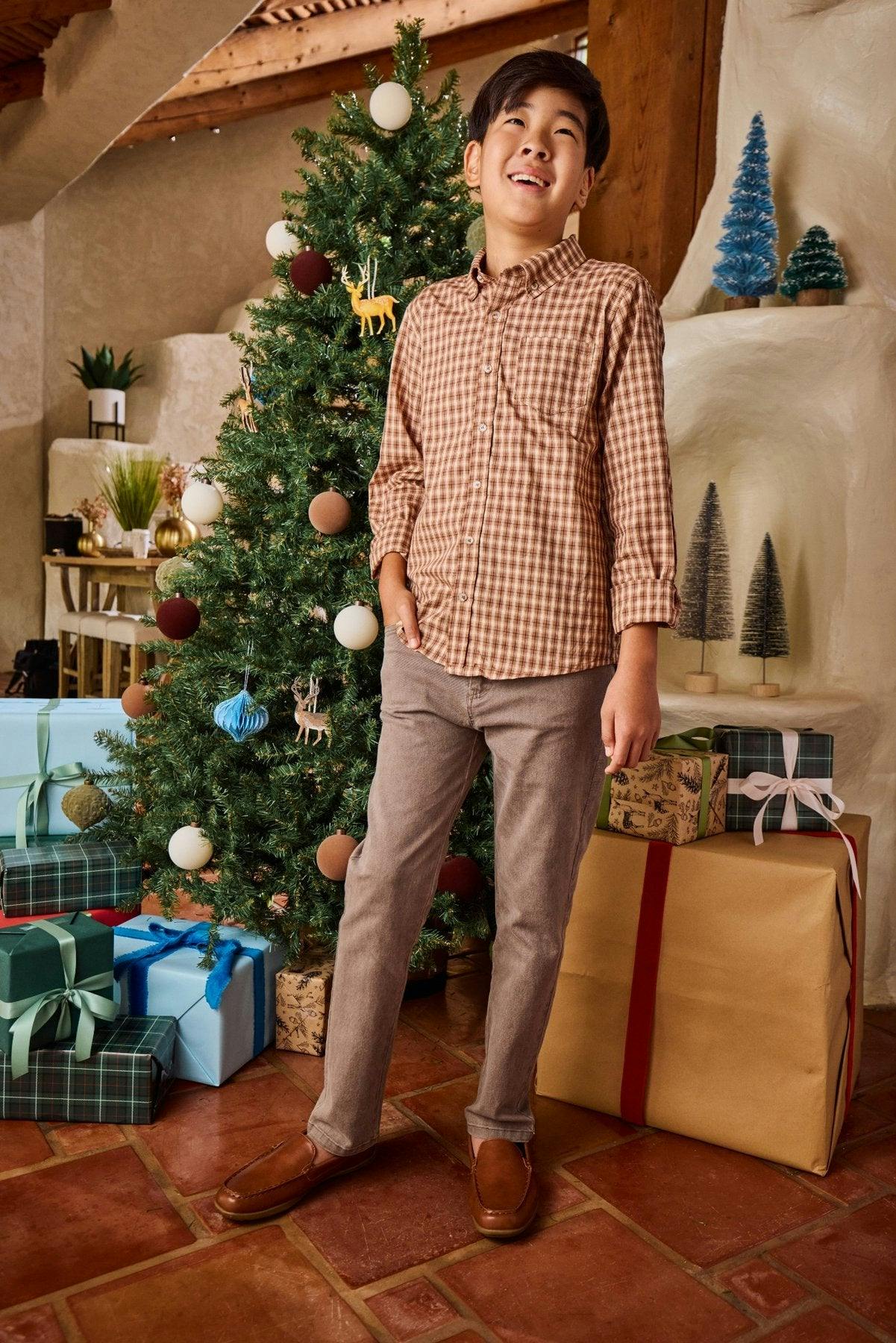 Pierfront Buttondown - Saddle Plaid