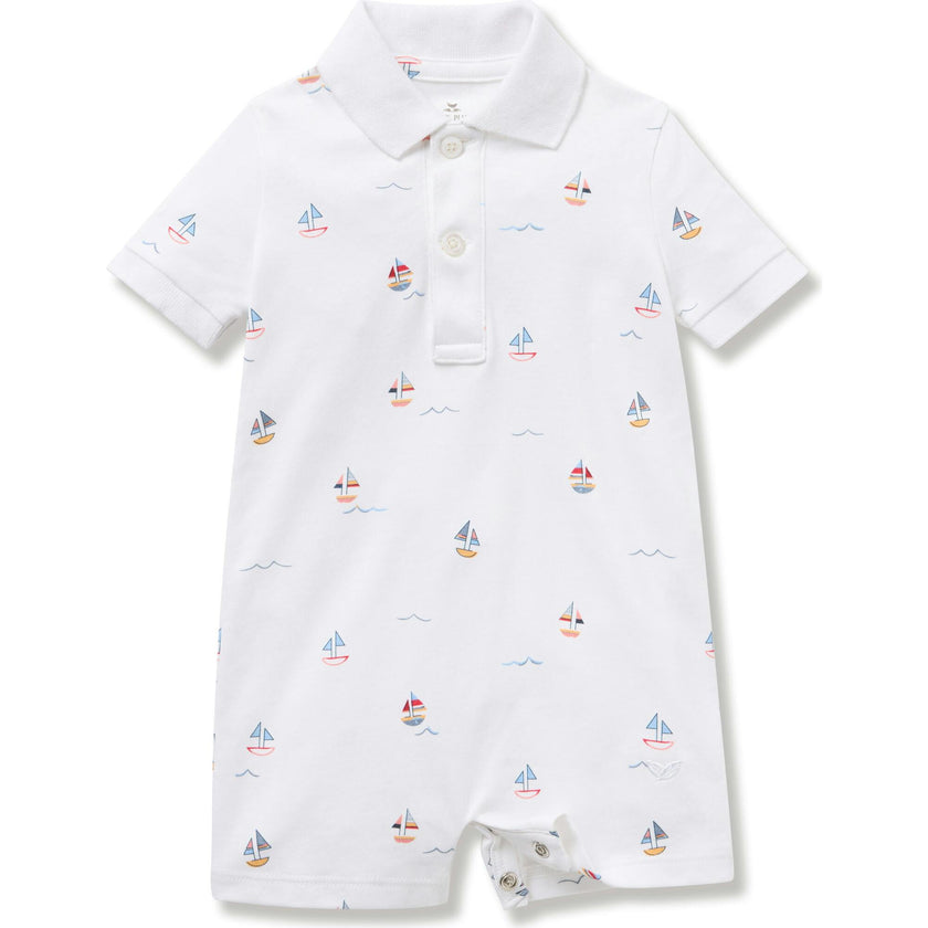 Baby's Pima Louis Play Romper in Bateau