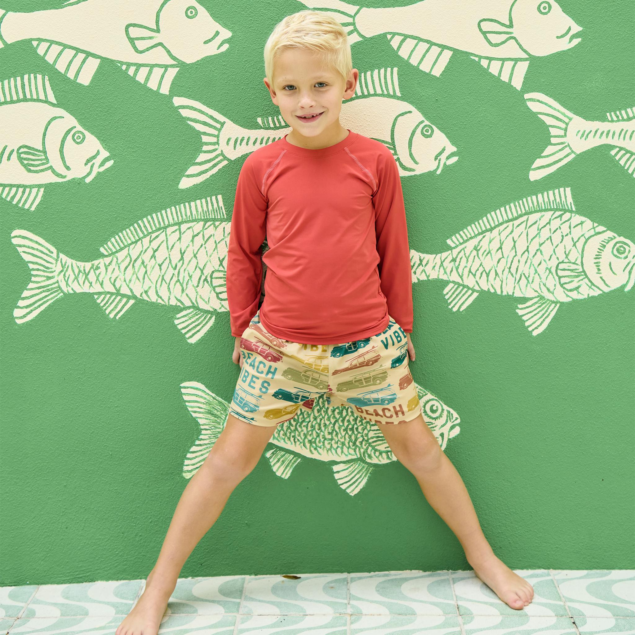 Boys Rash Guard - Red