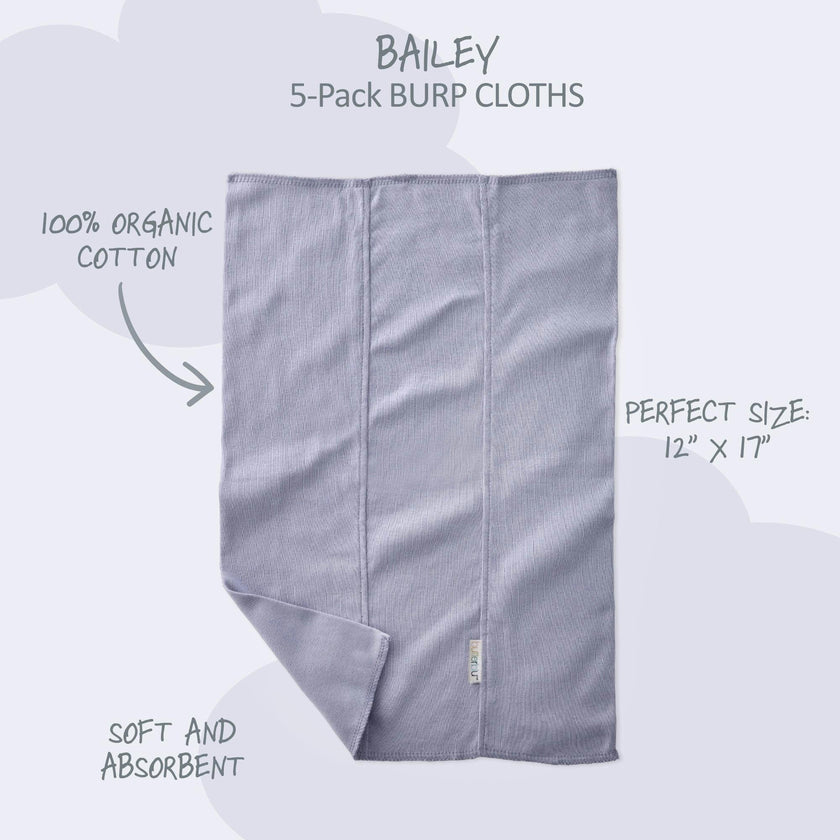 BAILEY 5-Pack BAILEY Burp Cloths