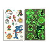 Tattoo-Palooza Glow in the Dark Temporary Tattoos - Bright & Funny - 3 Sheets