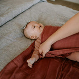 Deluxe Muslin Swaddle Blanket - Dusty Maroon