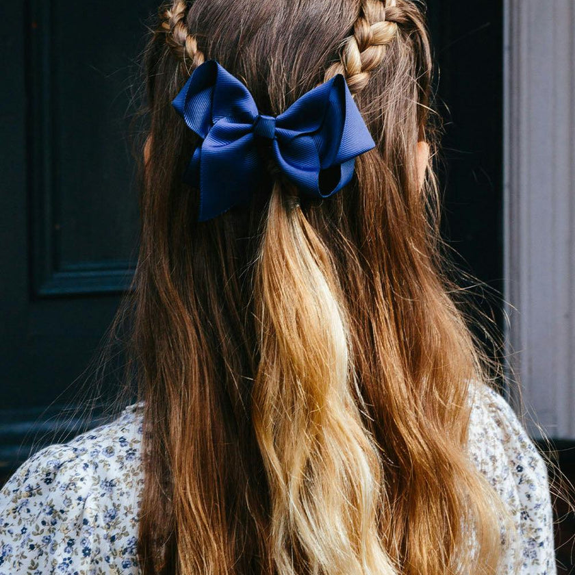 Extra Large Bow Hair Clip in Navy
