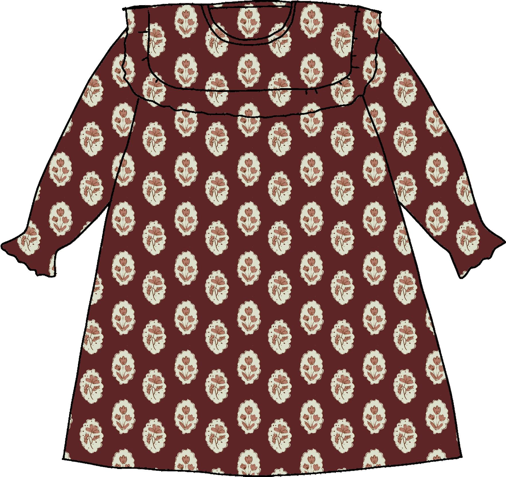 Britta Dress in Intaglio Maroon