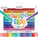 Switch-Eroo Sparkle Glittery Color Changing Markers - Set of 12