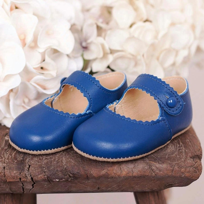 Emma British Pre-Walker Baby Shoes - Cornflower Blue
