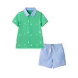 Boys Knit Polo & Short Set | Bunny Toss