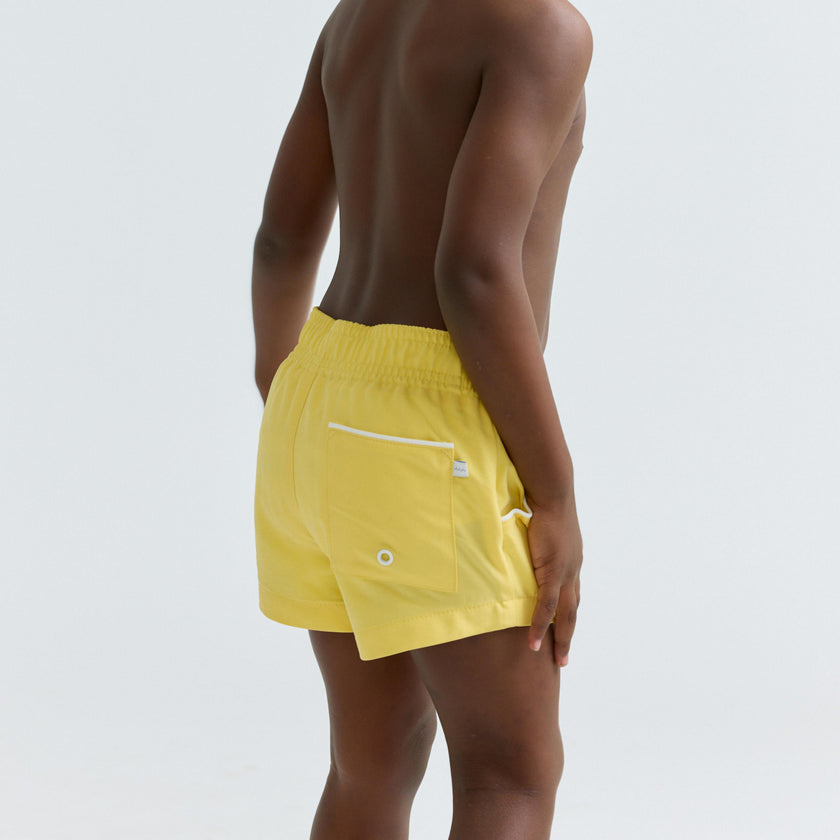 boys soleil yellow panelled boardie