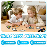 Aqua Fluffs Mess-Free 3D Puffs Art Kit for Kids Double-Sided Craft Set Kit