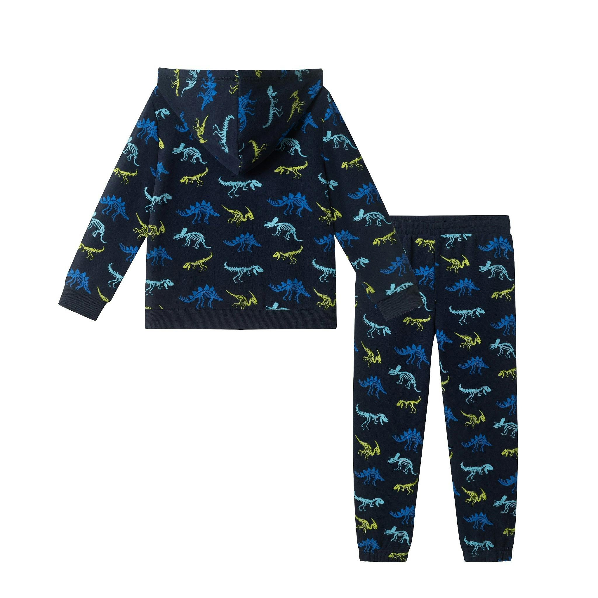 Kids (2-4) French Terry Hoodie & Jogger Set | Dino Adventure