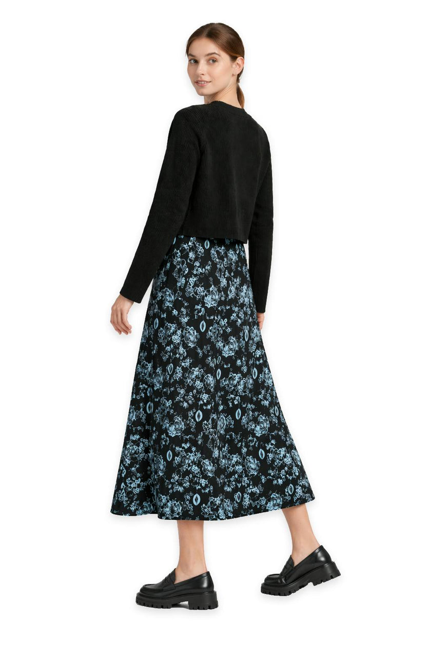 Knit And Printed Jumper Set