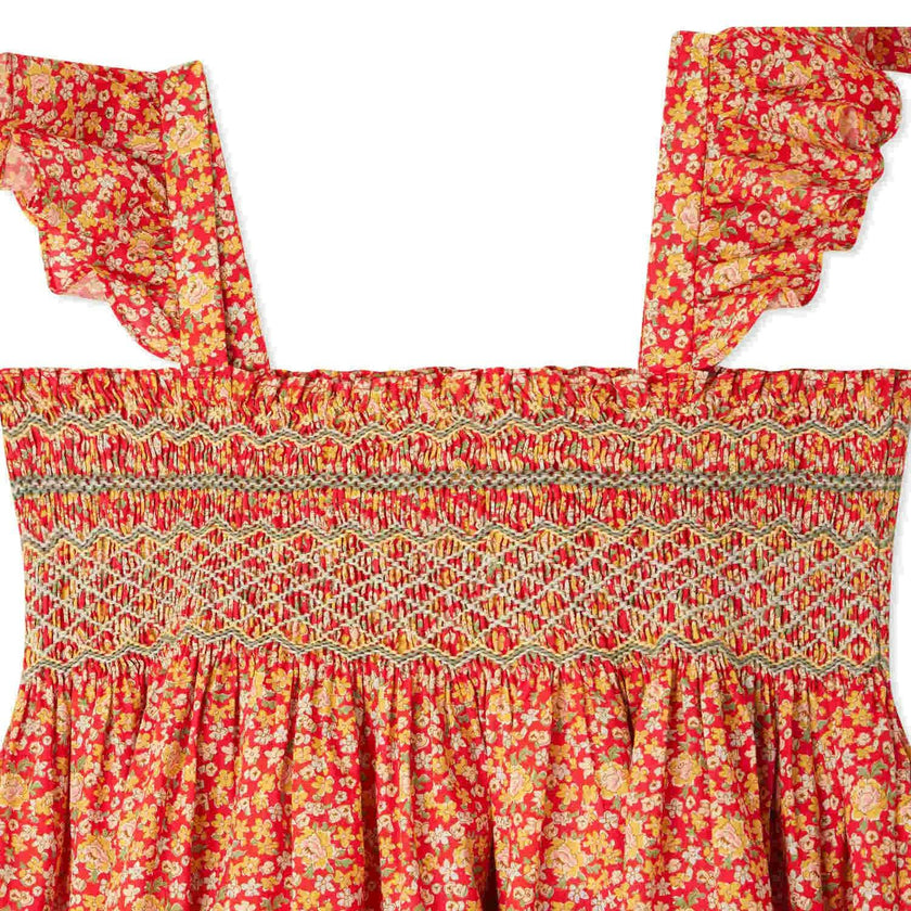 BONPOINT Frances Liberty Smocked Midi Dress