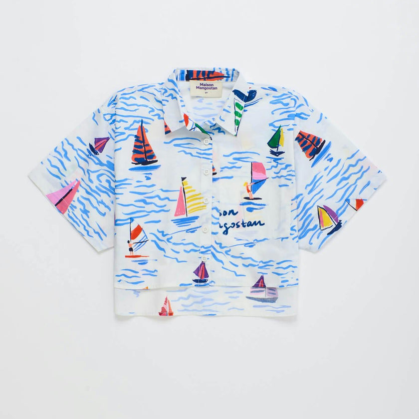 BARCOS CROPPED SHIRT WHITE