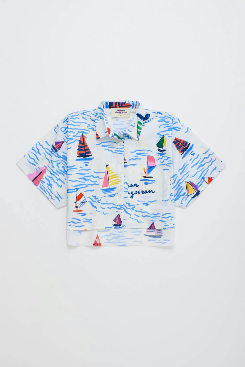 BARCOS CROPPED SHIRT WHITE