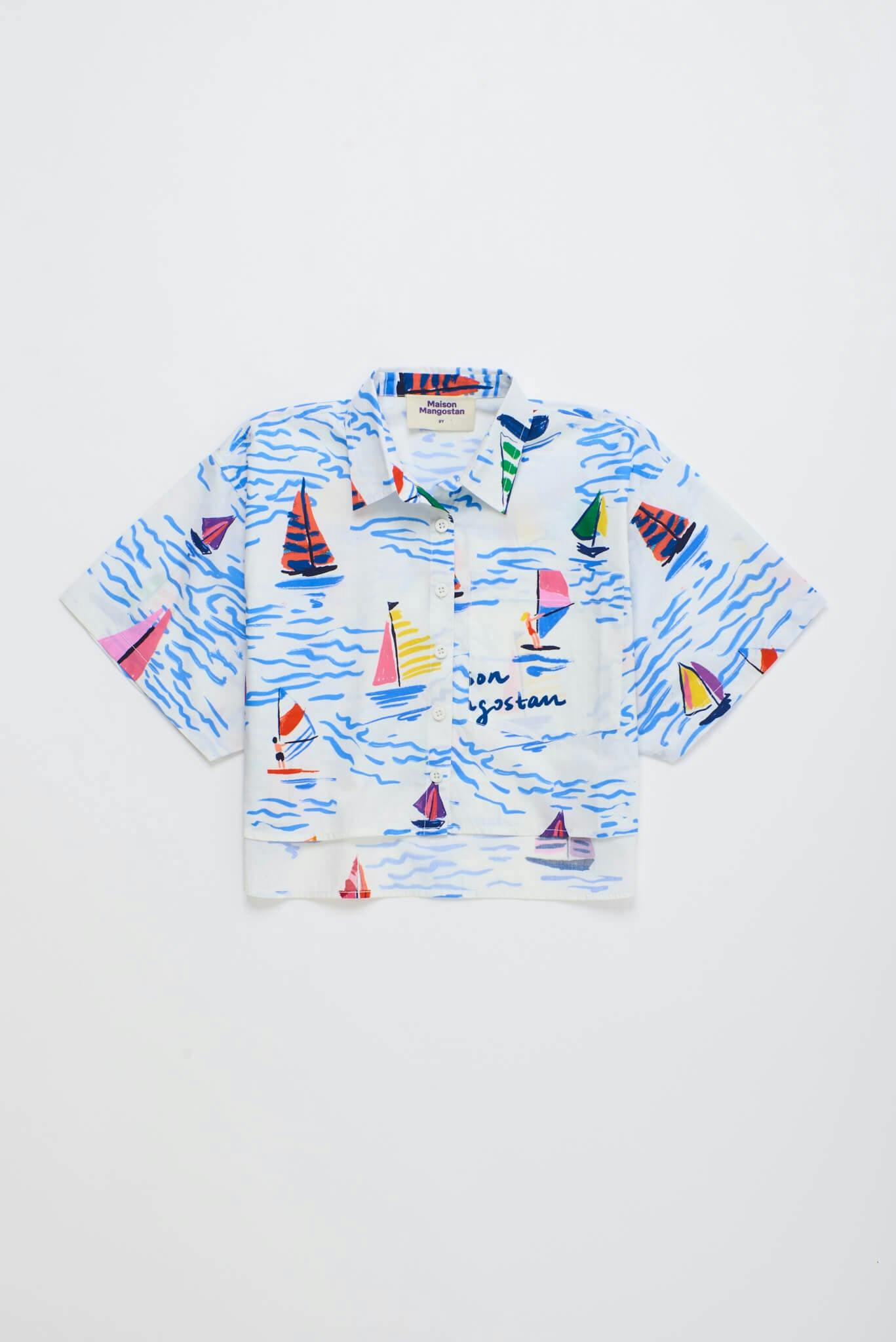 BARCOS CROPPED SHIRT WHITE