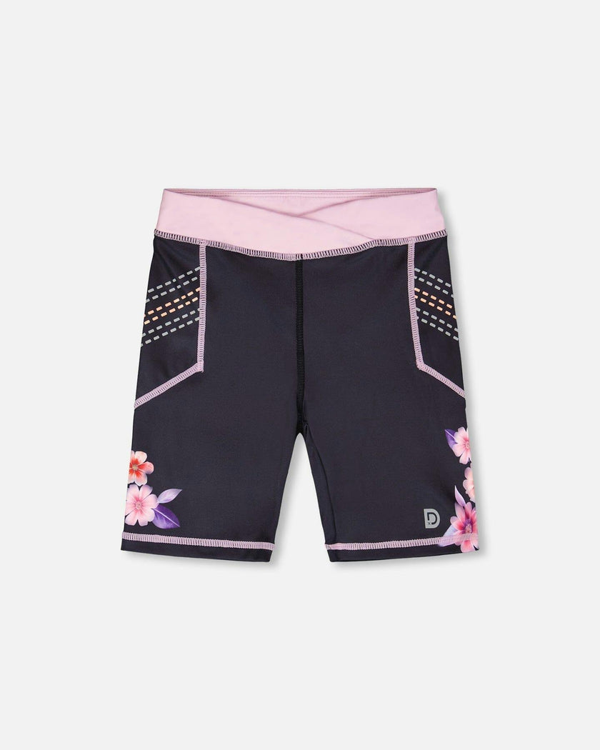 Athletic Biker Shorts In Recycled Polyester Black