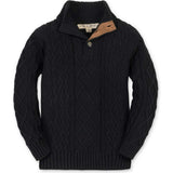 Organic Mock Neck Cable Sweater, Black