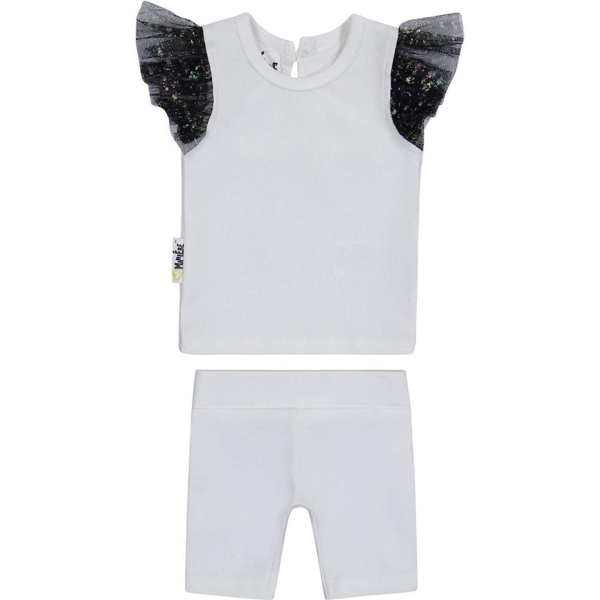 Glitter Mesh 2-Piece Top & Short Set