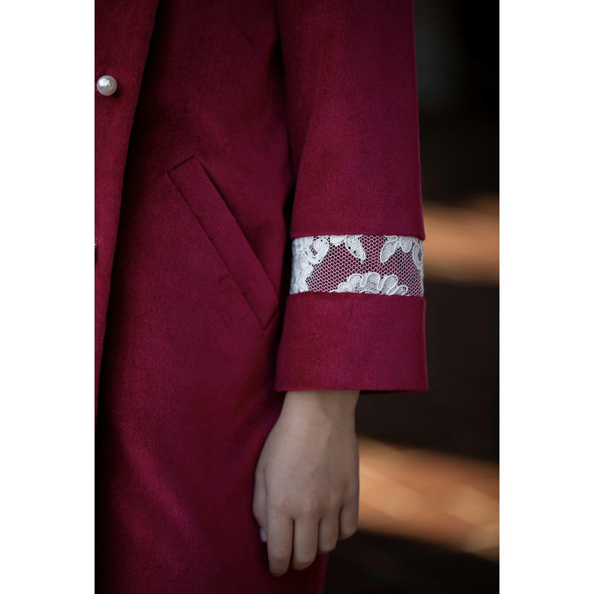 Colette Pea Coat - Burgundy