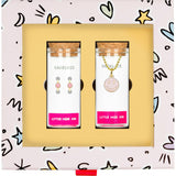 Pink Smiley Necklace and Earrings Gift Set