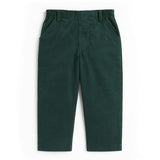 Green Corduroy Fake Fly Pants