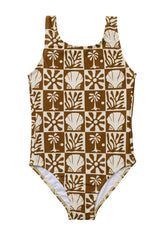 Beach Checks One Piece Swimsuit / Coconut