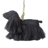 Black Cocker Spaniel Dog Hand Knit Christmas Ornament