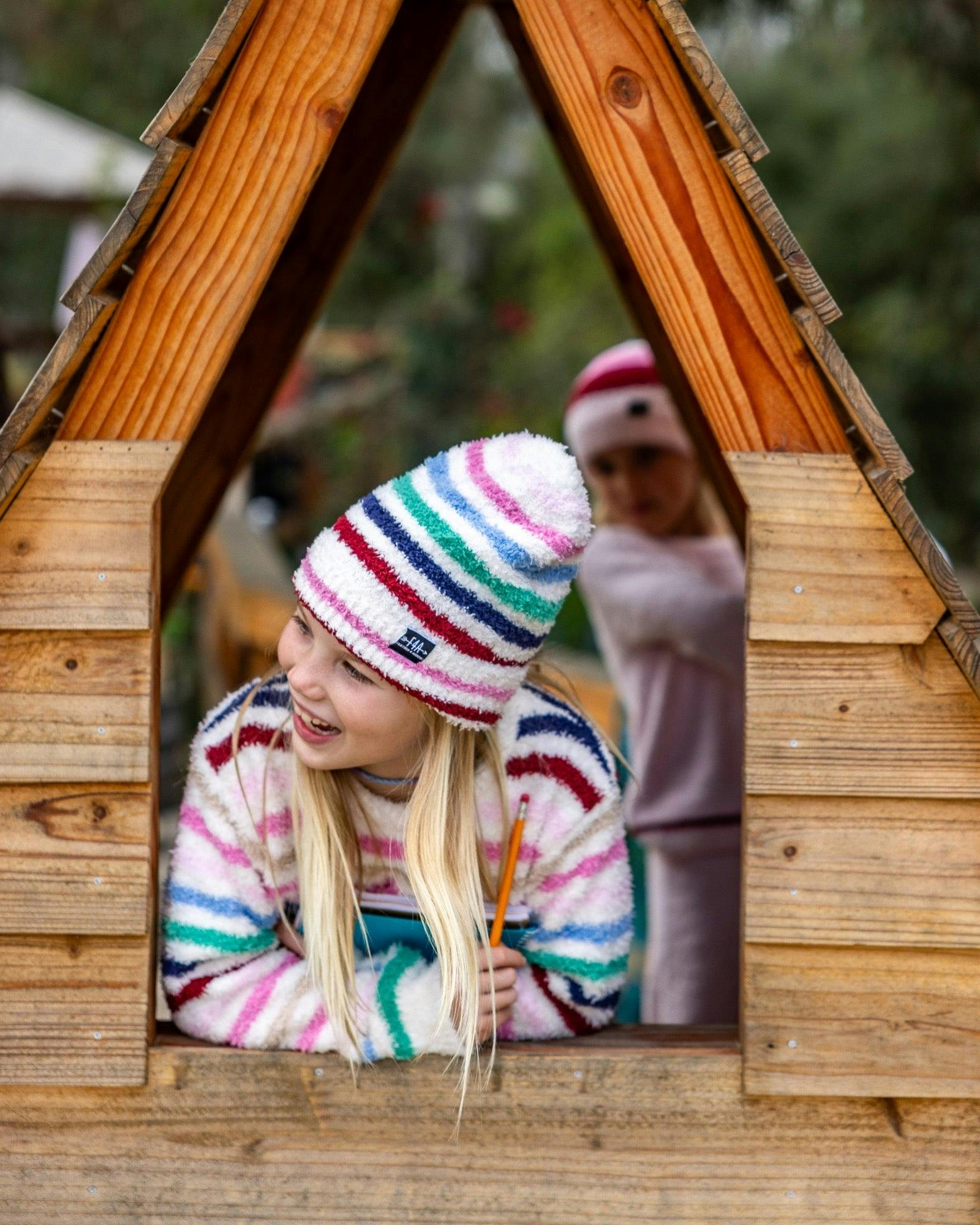 Tate Stripe Beanie - Multi Plush