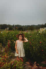 Hikari Pintuck Dress| Mustard Sage Blossom