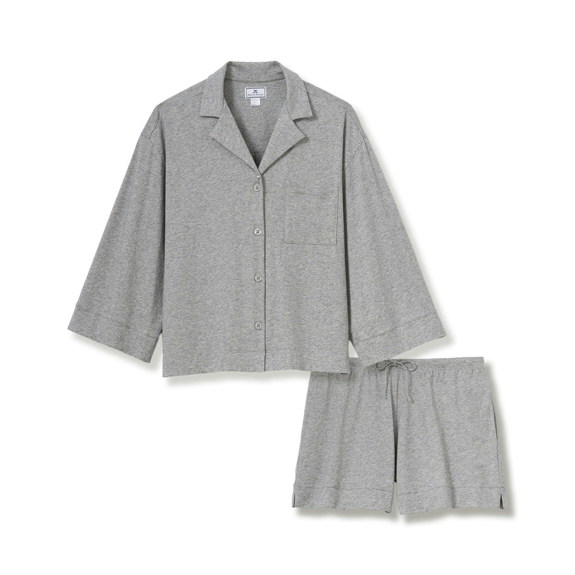 The Olivia Pima Short Set in Heather Grey