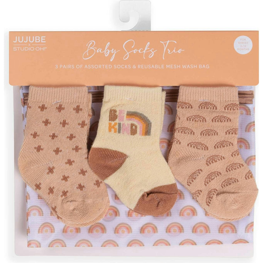 Baby Socks Trios With Zipper Wash Bag