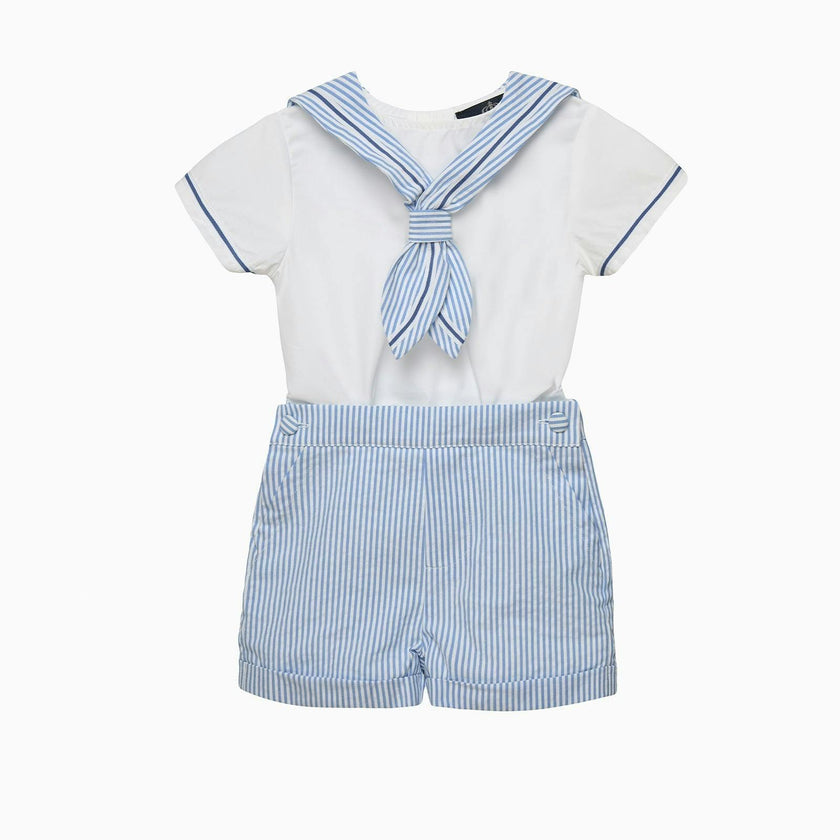 Edward Sailor Set in Pale Blue Stripe