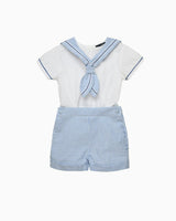 Edward Sailor Set in Pale Blue Stripe