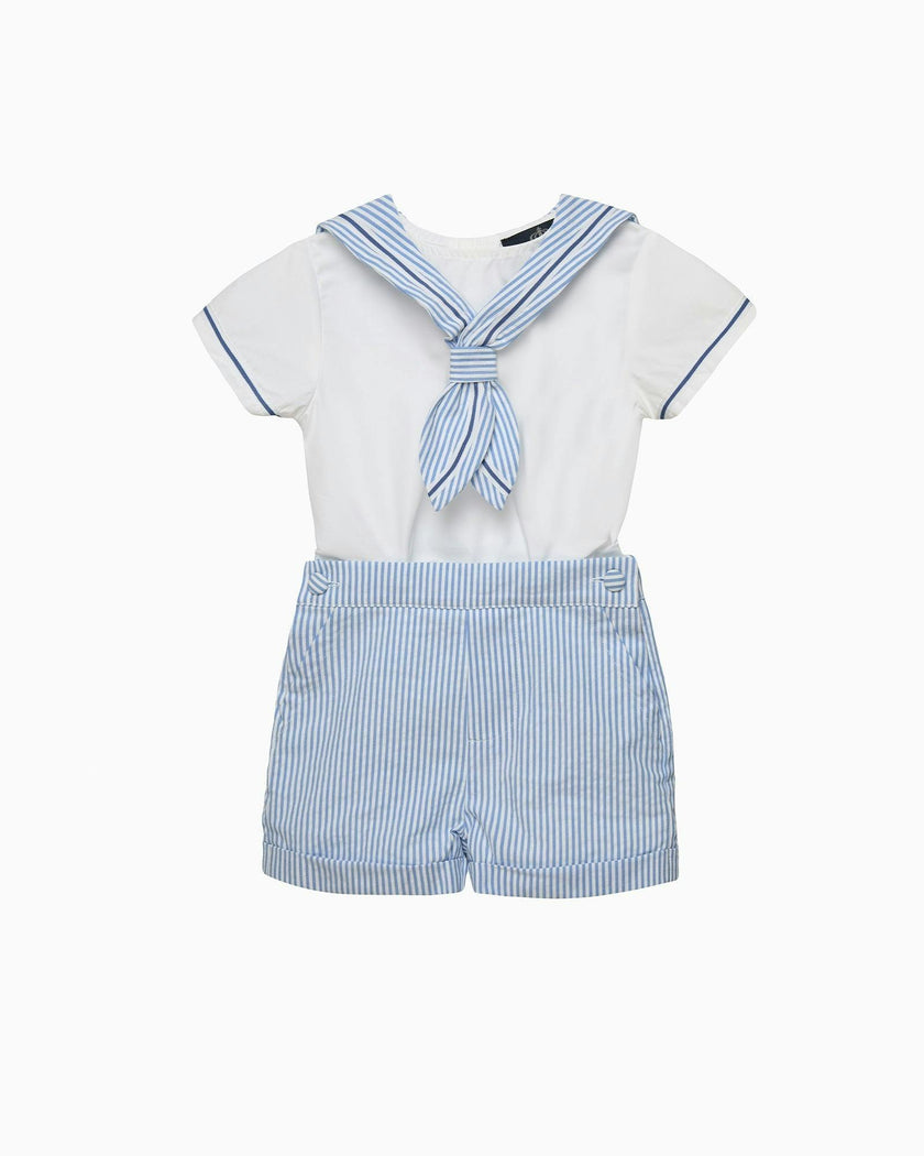 Edward Sailor Set in Pale Blue Stripe