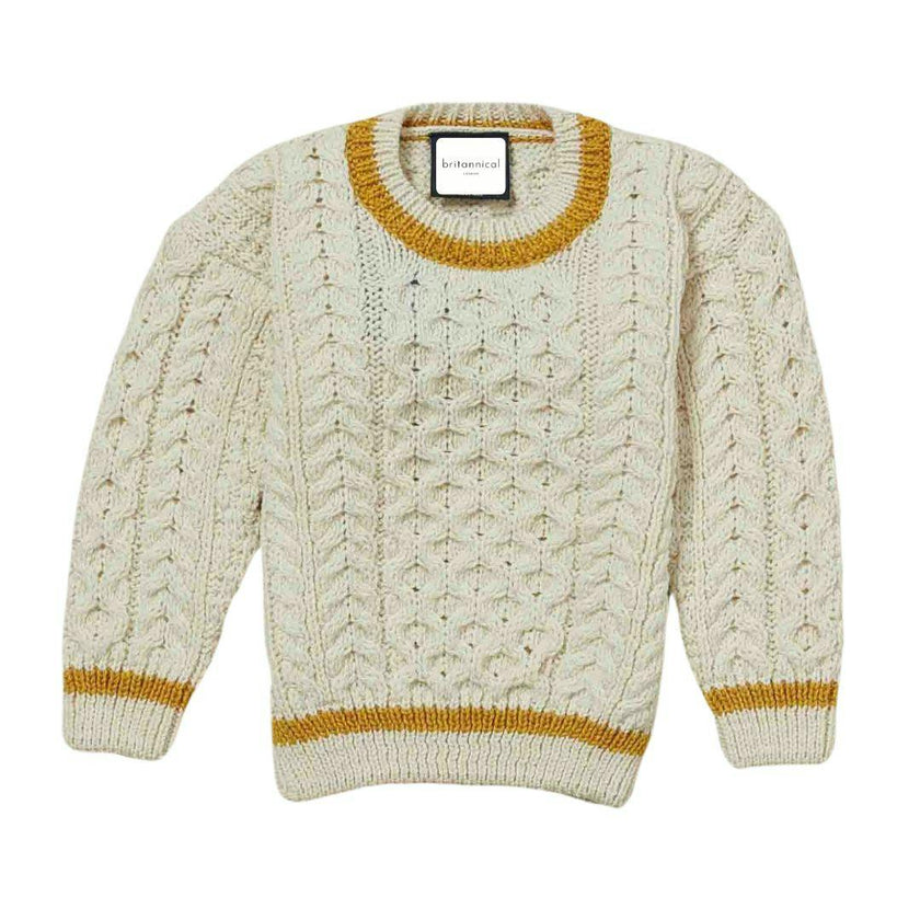 London Days Merino Children's Sweater - Cream & Yellow