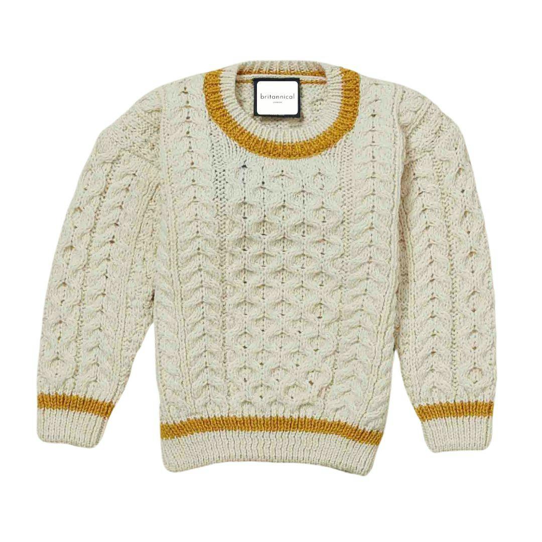 London Days Merino Children's Sweater - Cream & Yellow