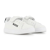 White BOSS Strap Sneakers