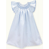 Dress Stella Hand-Smocked In Blue Gingham, Blue